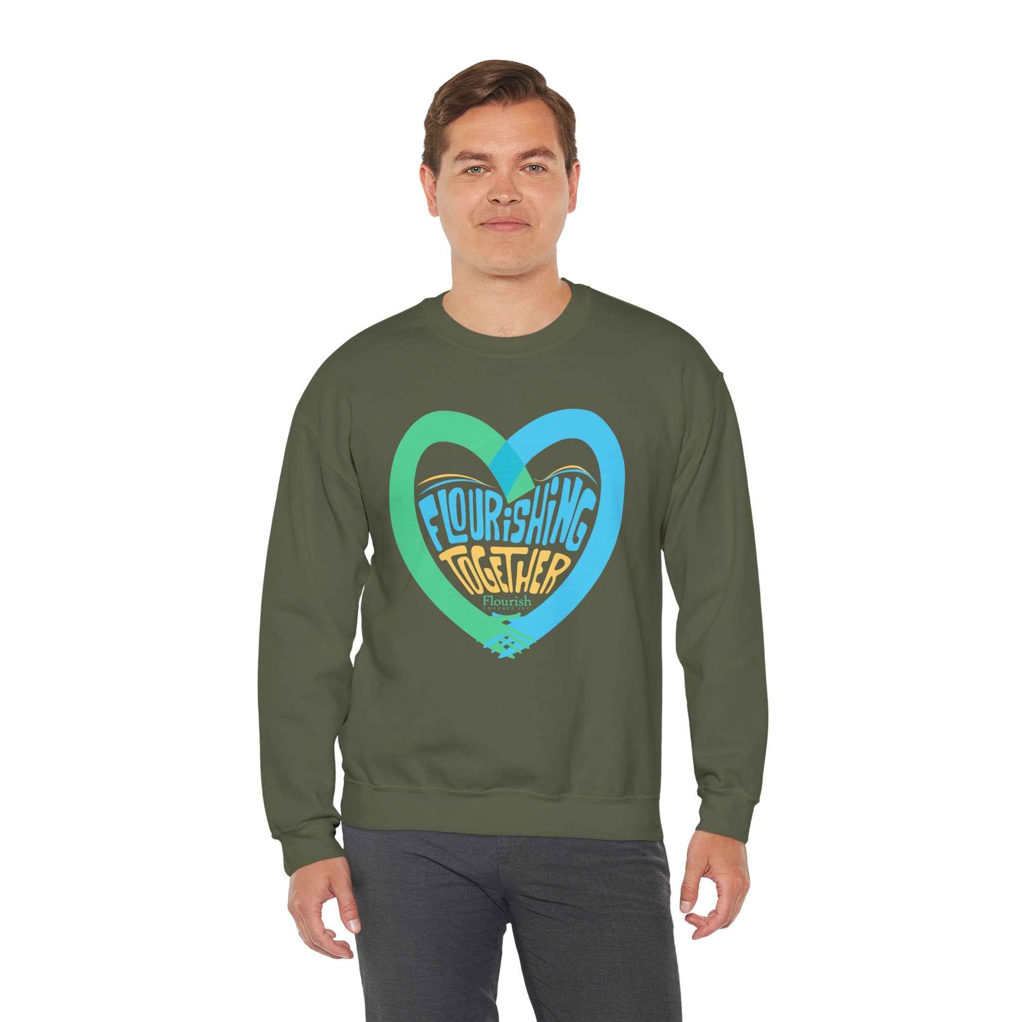 Heart Hands Flourishing Together Sweatshirt - Flourish Therapy Collection